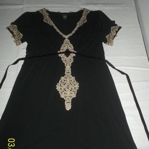 Black and Lace tie back dress